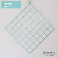Pastelinės spalvos 30CM kvadratinė vielos tinklo sieninė lentyna, metalinio tinklelio panelis nuotraukoms kabinti ir namų sienų dekoravimui white