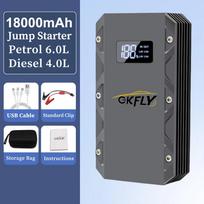 GKFLY 22000mAh Car Jump Starter Power Bank 4000A Car Booster 12V Auto Emergency Starting Device Jump Start for Petrol Diesel 3000A 18000mAh gray