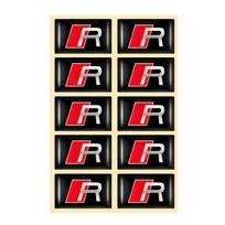 10pcs 3D Epoxy Drop Glue Car Emblem Stickers Badge Decoration Decals For  Audi RS Sline A3 A4 B8 8P A5 A1 A6 Q3 Q5 Q7 Accessories beige