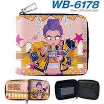 K-Pop Demon Hunters Short PU Zip Wallet Anime Card Holder Mini Coin Purse Black 1pcs Zipper style