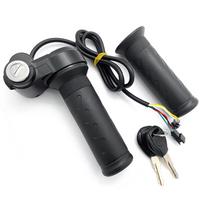 Scooter Twist Throttle Grip with Electric Lock Key Waterproofing Speed Control Full Twist Throttle Type 108 Throttle black
