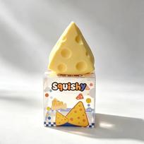 Vaseline Cheese Squishy Toy, Soft Squeeze Stress Relief Fidget Toy Cheese wedge 7cm