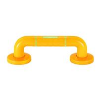 Textured Bathroom Grab Bar with Metal Inner Construction, Outer Grip Cover, and Low-Light Locating Markers for Wall Use yellow
