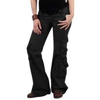 Moteriškos baggy Cargo Pants Vintažiniai džinsai su kišenėmis Plačios kelnės Laisvi kombinezonai Ilgos Kelnės Cargo Kelnės XXL juoda