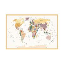The Vintage World Map Wall Art Poster Painting Decor for Learning,Office,Geographical Tool,Tourism/education Tools 90x60cm beige