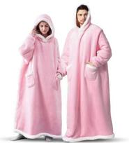 Moteriškas itin ilgas flanelinis Kalėdinis pižamos chalato komplektas su vertikaliomis kišenėmis - storas, šiltas ir atsparus šalčiui Vacuum Packed, Length 120cm, With Hood 150cm white