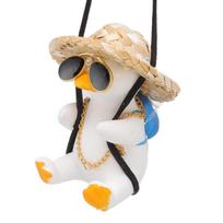 Swing Duck Car Pendant Hanging Cute Swing Duck Car Decoration for Car Rearview Mirror Sunglasses Gold Chain black
