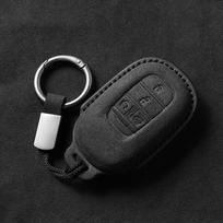 Leather Car Key Case Cover for Honda Civic Accord HR-V CR-V CRV 2022 2023 3 4 Buttons Auto Shell Fob Holder Car Accessories gray