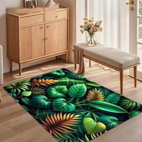 New Arrival Lush Tropical Leaf Area Rug Non Slip Soft Floor Carpet for Living Room Bedroom Nursery Entryway Decor 40x60cm brown