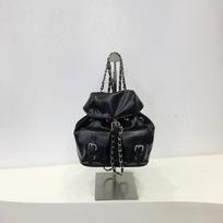 Multiple Pockets Designer Chains Backpack For Women With Pockets Travel Back Pack Black Shoulder Bagpack Pu Daily Flip Rucksack 19x12x19cm juoda
