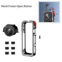 New Metal Expansion Frame Case For Insta360 X5 Rabbit Cage Protective Housing Storage Case Glass Lens Guard Camera Accessories Metal Frame-A gray