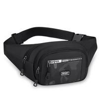 Waterproof Oxford Fanny Pack With Multi Pockets Adjustable Strap For Running Hiking Travel Daily Use black