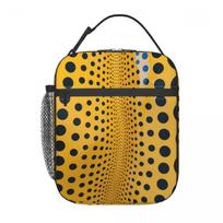 Yayoi Kusama Abstraktaus Paveikslo Izoliuotas Pietų Krepšys Moterims Vaikams Nešiojami Maisto Dėžutės Termosinis Pietų Maišelis One Size black