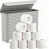 5.81Gal Toilet Paper Storage Basket, Holds 9-12 Rolls, Foldable Fabric Organizer with Lid, Freestanding Bathroom Tissue Holder for Towels & Toiletries gray