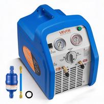 VEVOR Portable Refrigerant Recovery Machine, 1 HP 220-240V 50Hz Dual Cylinder AC Recovery Machine for Liquid Vapor Refrigerant 40 x 25 x 36 cm mėlyna
