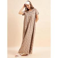 Sweet Dreams Women' Cotton Maxi Night Dress (OCW2 ) M ruda