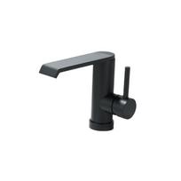 Black Chrome Gunmetal Brushed Gold Stainless Steel Waterfall Faucet, Single Hole, Rotatable, for Washbasin with Hot/Cold Mixer Handle. Chrome Short gray