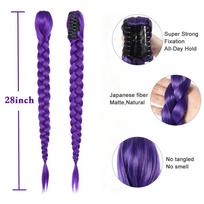 Ilgi Violetiniai Pinti Perukai Moterims/Vaikams Ilga Kasytė Pintos Kostiuminės Perukai Cosplay Kostiumui Helovino Šventei Anime purple