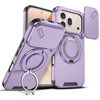 Fuunda For Honor 600 Pro 5G Slide Lens Protection Armor Phone Case For Honor600 Honor600Pro Magnetic Ring Holder Back Cover Honor 600 gray