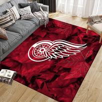 Detroit Red Wings Flannel Pattern Square Carpet,Area Rug,Carpet Rug for Living Room Bedroom Sofa Playroom Decor,Non-slip Floor Mat 40x60cm( 15x23in )
