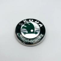2025 New 80/90/100mm 3D logo Car Front Bonnet Grill Rear Trunk Emblem Badge Sticker For Skoda Fabia BDGAW Rapid Superb Octavia a7 Kodi 90mm black
