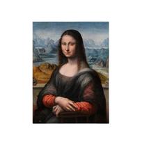 Funny Mona Lisa Pinching Nose Oil Painting Canvas Wall Art Wood Frame Poster Print Bathroom Wall Decors for Humor Lover 11.8x15.7in