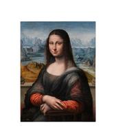 Funny Mona Lisa Pinching Nose Oil Painting Canvas Wall Art Wood Frame Poster Print Bathroom Wall Decors for Humor Lover 19.6x27.5in
