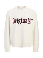 JACK & JONES Megztinis 'JORMontreal Ollie' šokolado spalva / vilnos balta