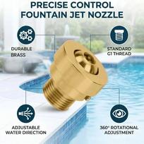 304 Stainless Steel Deck Jet Fountain Nozzle G1 Inch Thread Swimming Pool Return Jets Brass beige