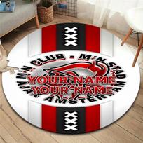 Afc Ajax Crest Custom Name Round Area Rug Carpet Rug For Living Room Bedroom Sofa Playroom Decor Nonslip Floor Mat 80cmx80cm