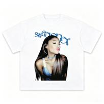 Ariana Grande Sweetener Blurry Graphic T-shirt Women Pop Music Singer Fan Casual Cotton Short Sleeve Streetwear Ins Y2k Tees M black