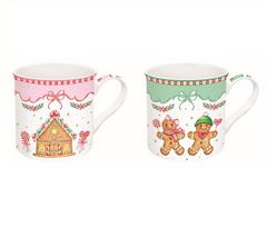 EASY LIFE porcelianinių puodelių rinkinys "Sweet Christmas", 2 vnt., 300 ml