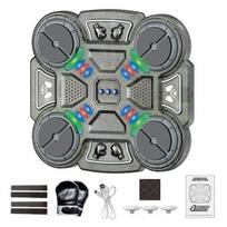Muzikos bokso aparatas su Bluetooth, muzikos smūgiavimo taikinys, išmanus reakcijos bokso padas su 3 greičio režimais ir LED lemputėmis, įkraunamas fitneso žaislas juoda