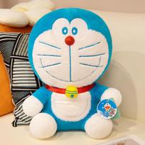 Originali katinė lėlė su barškučiu, didelė, mėlyna, stambi, robotas katė, pliušinė lėlė Doraemon, vaikiška gimtadienio dovana, moteriška 28cm（0.35kg）