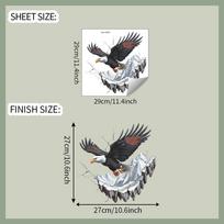 Powerful Majestic Eagle Toilet Seat Sticker Bathroom Decor Artistic Removable Waterproof Decal 29x29CM įvairiaspalvis