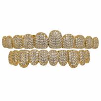 Dantų Grillz Rinkinys Unisex Viršutiniam ir Apatiniam Žandikauliui Sidabrinės Spalvos Dantų Greliai Nuimama Dantų Kepurėlė Stomatologinė Mada Kūno Deimantiniai Papuošalai beige
