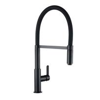 Premium Deck Mounted Pre-Rinse Pull-Down Kitchen Sink Mixer Faucet Taps with Gooseneck pull out Spray Single Lever Metal Handle black