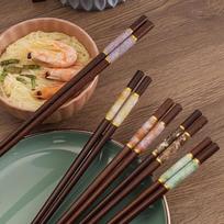 Banboo Chopstick Reusable Non-Slip Sushi Food Chop Sticks Chopsticks Chinese Chop Stick Tableware Kitchen Gadgets brown