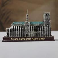 Notre Dame Cathedral Paris France Model World Famous Architectural Retro Decorative Ornament Home Desk Miniature Sculpture Gift 15x8x7cm gray