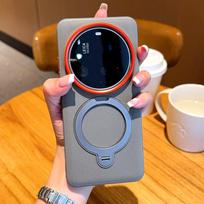 Skirta Xiaomi 15 14 Ultra dėklas Magnetinis Metalinis 360° besisukantis laikiklis Stovas Tinklelio rašto Oda Geras sukibimas Minkštas galinis dangtelis Artificial leather&Xiaomi 14 Ultra black
