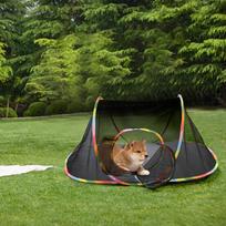 Pet Camping Tent Shelter for Hiking, Traveling, and Sunbathing Small Animals brown