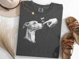 Whippet Nose Boop Shirt, Funny Whippet Humor Tee, Dog Lover Gift S gray