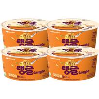 Samyang Tangle Česnakinio Aliejaus Makaronai Didelė Lėkštė Sūrus Aromatingi Itališko Stiliaus Makaronai 100g x 4 Lėkštės beige