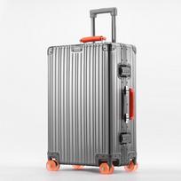 German Metal Aluminum Alloy 20  Trolley Luggage, Large Capacity Carry-on with Leather Finish 29-inch