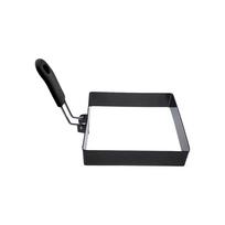 Stainless Steel Egg Fried Ring Mold with Handle Heat Resistant Square Egg Maker Mold Non Stick Breakfast Cooking Tool Sandwich black