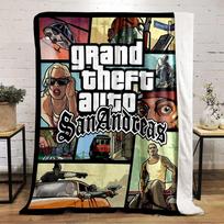 Grand Theft Auto San Andreas dizaino pledas Flaneninis pledas miegamajam, svetainei, sofai ir poilsio sofoms. 80x120cm(31*47in) white
