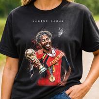 Lamine Yamal Shirt, World Soccer Unisex Tee 110 black