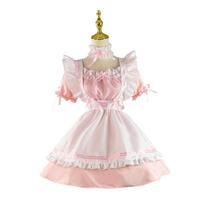 Nauja moteriška madinga tarnaitė apranga Suknelė Cosplay kostiumas Bowknot Miela lėlės apykakle Lolita Suknelės trumpomis rankovėmis Vestidos Lolita chalatas Ball suknelės kostiumas S rožinė