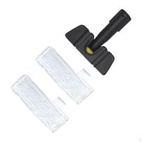 Adapter for Steam Cleaner Mop, Attachment Floor Nozzles, Handheld Sweeping Head Tiles with 2 Mops White white