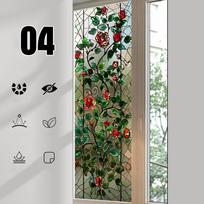 Europos stiliaus retro spalvingas rožių gėlių langų plėvelė privatumo apsauga stiklo plėvelė namų dekoravimas vitražinės plėvelės 40x150cm
